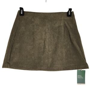 Halara High Waisted 2-in-1 A Line Mini Corduroy Casual Skirt Medium Bamboo Green